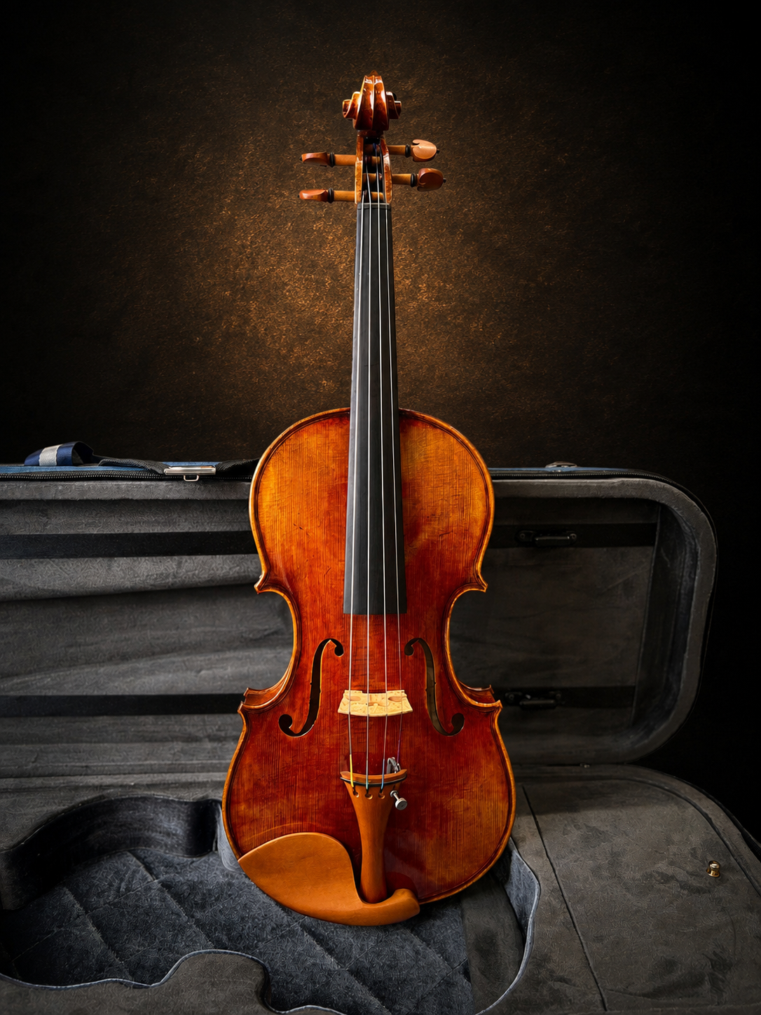 Toàn bộ mặt trước violin Claus Hermann No.68 size 4/4 đặt đứng