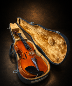 Mặt trước violin J.H. Müller Nr.70 size 4/4 nằm trong hộp mở