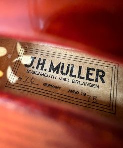 Nhãn trong violin ghi J.H. Müller, Nr.70, Bubenreuth và Anno 1975