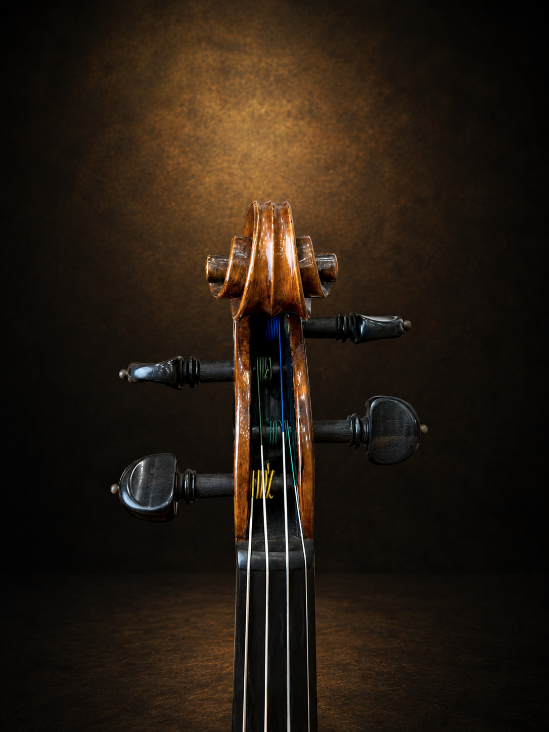 Hộp chốt violin mang nhãn J.B. Herclík nhìn từ phía trước