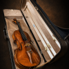 Mặt trước violin mang nhãn Schweitzer 1814 nằm trong hộp mở