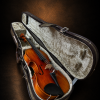 Mặt trước violin Suzuki No.200 nằm trong hộp mở