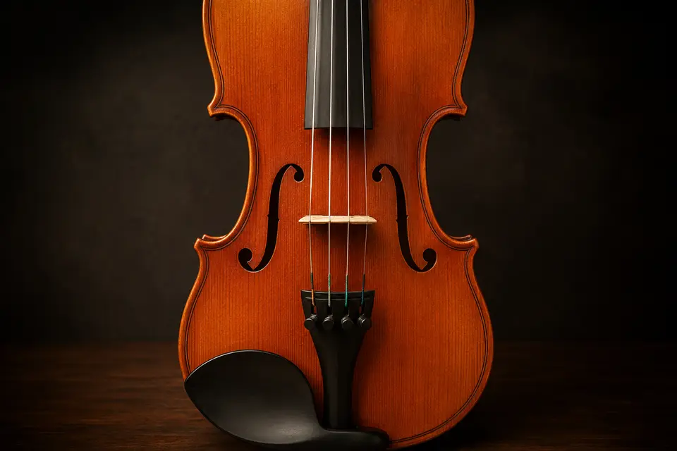 Hình ảnh mặt đàn, ngựa đàn cây violin no 200 size 4/4