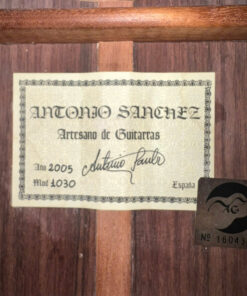 Guitar Antonio Sanchez 1030 EQ – cận cảnh nhãn Antonio Sanchez 1030 năm 2005