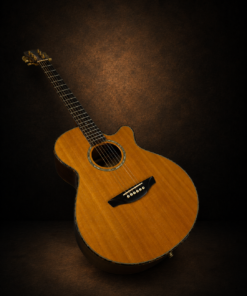 Guitar Headway TF-1000 – mặt trước chụp nghiêng trên nền nâu