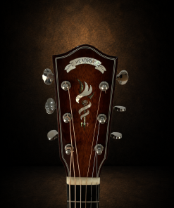 Guitar Headway HSJ-5130SE – mặt trước đầu đàn với họa tiết khảm