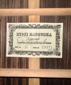 Guitar Matsuoka No.30 – cận cảnh nhãn Ryoji Matsuoka No.30