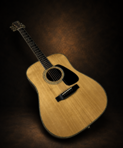 Guitar Morris MD-515 – mặt trước chụp nghiêng với miếng bảo vệ màu đen