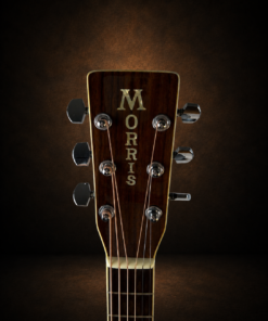 Guitar Morris W-35 – cận cảnh đầu đàn với logo Morris