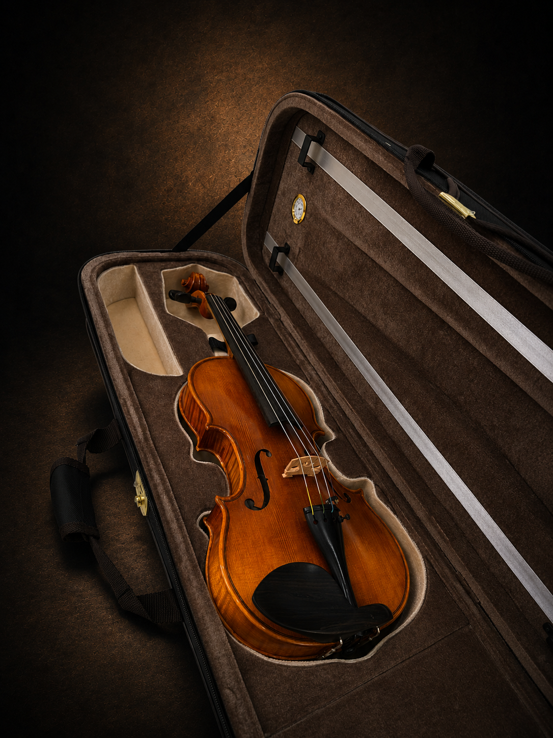 Chi tiết mặt spruce ngựa đàn và fittings Violin Luthès Andante Paris 2006