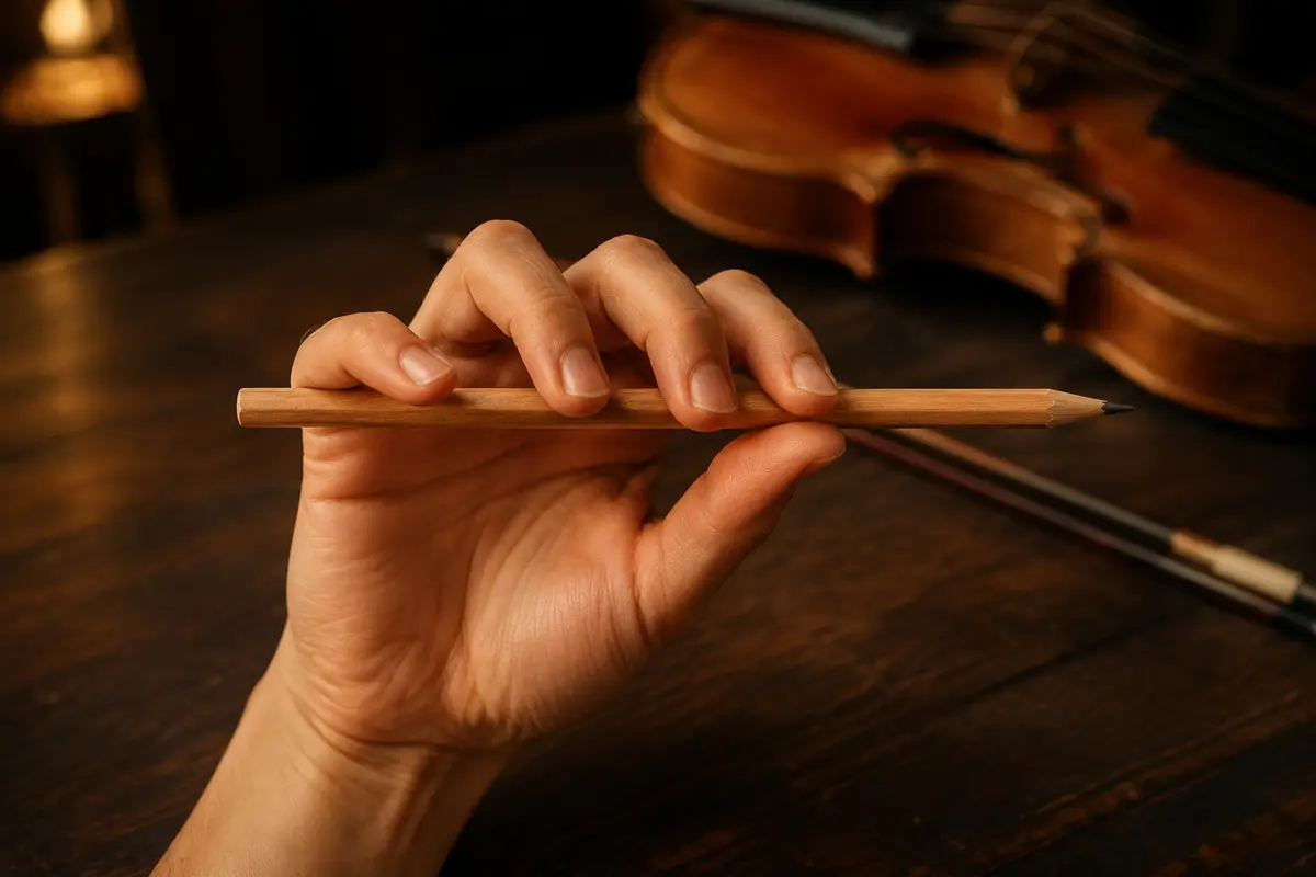 Bài tập cầm vĩ Violin bằng bút chì cho người mới