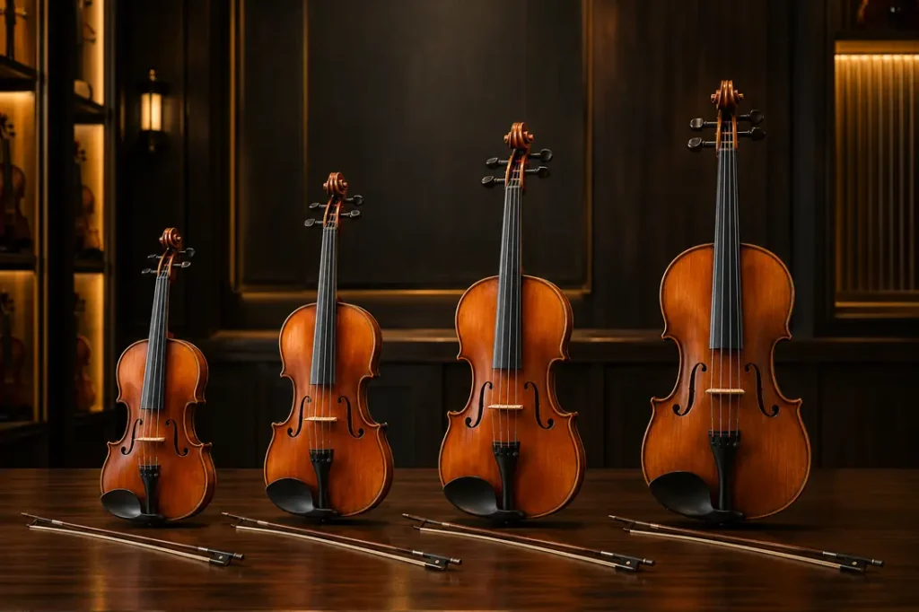 Cách chọn size đàn Violin 1/4, 1/2, 3/4 và 4/4
