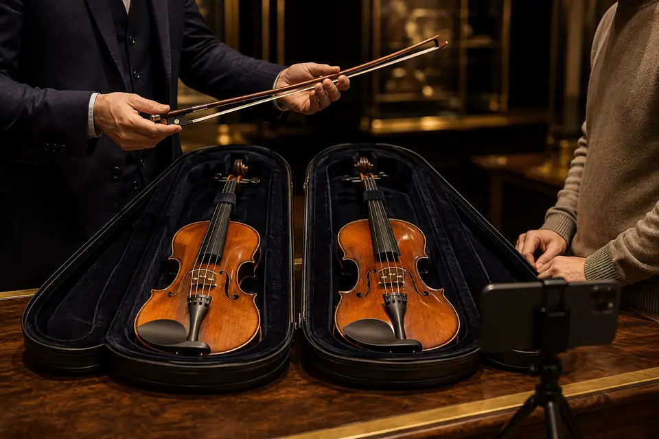 So sánh video thử đàn violin trước khi mua