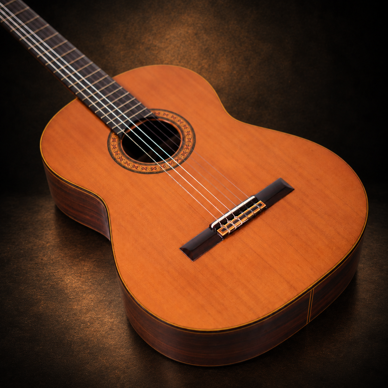 Guitar Fernandes GC-40 – cận cảnh mặt đàn và ngựa buộc dây
